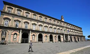 Colonnade Prints: Royal Palace on Piazza Plebiscito, Naples, Italy