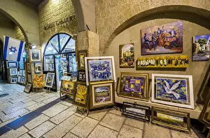 Rozen Gallery at renovated Old Town Cardo Street - main street of ancient Jerusalem, Israel