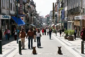 Santa Catarina Prints: Rua de Santa Catarina pedestrian shopping street in Porto Portugal