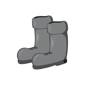 Heels Prints: Rubber boots icon, black monochrome style