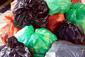 Refuse Prints: Rubbish bags left for collection
