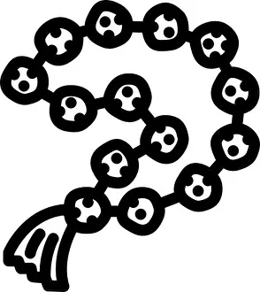 Shinto Prints: rudraksha beads line icon vector