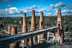 Sky Travel Prints: Ruins of an abandoned marble factory and lime kilns in Ruskeala Mountain Park