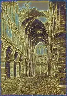 1866 Prints: Ruins of the Abbey, Villers La Ville