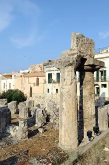 Siracusa Prints: ruins of the ancient temple of Apollo in Ortigia