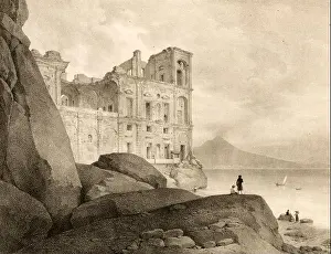Wood Engraving Prints: Ruins of the Palazzo della Regina Giovanna