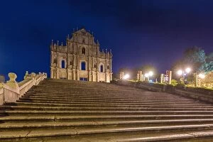 Images Dated 14th October 2017: Ruins of St. Paul's. Built from 1602 to 1640, one of Macau's best known landmarks