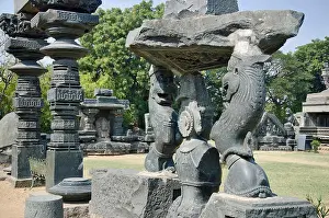 Telangana Prints: Ruins, Temple complex, Warangal fort, Warangal, Telangana, India