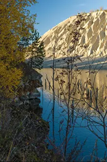 Cavity Prints: Rummu quarry autumn scene vertical view, Estonia