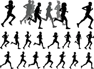 Discipline Prints: runners silhouettes collection - vector