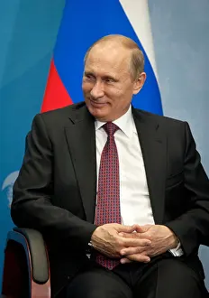 Meeting Prints: Russian president Vladimir Putin meeting Dutch premier Mark Rutte at the International Economic Forum in St