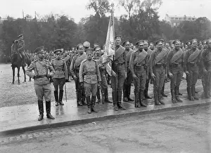 Russian soldiers at a parade in France, 1916