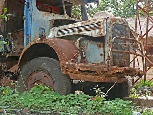Decaying Prints: Rusting, Antique truck at Junkyard, India