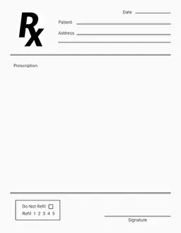 Receipt Prints: Rx pad template. Medical regular prescription form