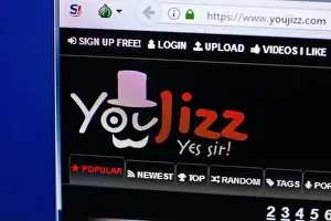 Homepage Prints: Ryazan, Russia - April 29, 2018: Homepage of Youjizz website on the display of PC