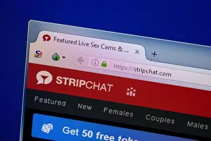 Homepage Prints: Ryazan, Russia - June 26, 2018: Homepage of StripChat website on the display of PC