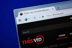 Homepage Prints: Ryazan, Russia - June 26, 2018: Homepage of ThisVid website on the display of PC