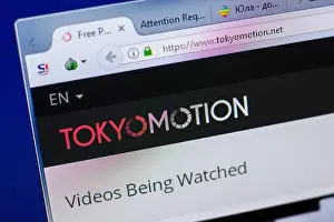Homepage Prints: Ryazan, Russia - May 20, 2018: Homepage of TokyoMotion website on the display of PC