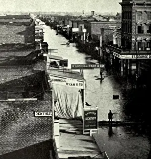 Flooding Prints: Sacramento City, California, during the Great Flood of 1862 - J Street East of Third Street