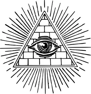 Esoteric Prints: Sacred geometry pyramide eye of god, Heilige Geometrie Pyramide Auge Gottes, Freemason