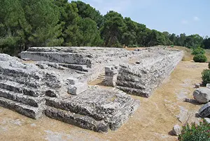 Siracusa Prints: Sacrificial Altar of Hieron, The Parco Archeologico, Siracusa, Sicily, Italy