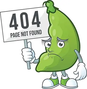 Bring Prints: sad face cartoon character broad beans raised up a board
