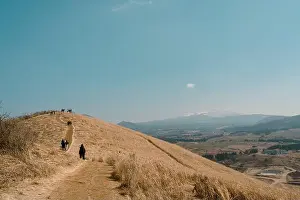 Panorama Peak Prints: Saebyeol Oreum Volcanic Cone at winter in Jeju island, Korea