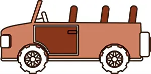 Kruger Prints: safari vehicle vector illustration