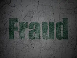 Hacker Prints: Safety concept: Fraud on grunge wall background