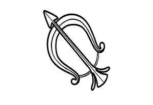 Prediction Prints: The Sagittarius zodiac symbol, horoscope sign on white background