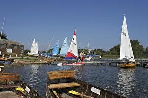 Rowing Boat Prints: Sailing Dinghies and Rowing boats at Hornsea Mere in East Yorkshire UK