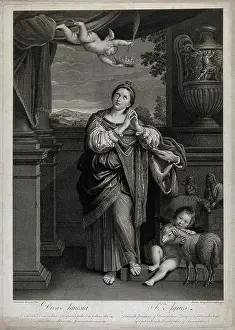 Martyrdom Prints: Saint Agnes. Engraving by R. Strange, 1759, after D. Zampieri, il Domenichino