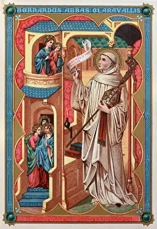 Cistercian Prints: Saint Bernard of Clairvaux (1090-1153) Founder & Abbot of Clairvaux Abbey France