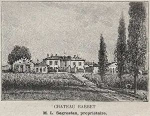 Gironde Prints: SAINT-ÉMILIONNAIS. CASTILLON-SUR-DORDOGNE. Chateau Barbet. Segrestan. SMALL 1908