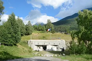 Defensive Prints: Saint Gobain Fort or Concrete Blockhouse on the Maginot Line Modane in the Maurienne Valley Savoie France