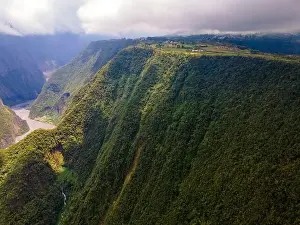 La Reunion Prints: Saint-Joseph, Reunion Island - Ramparts river and Grand Coude plateau