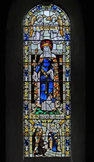 Saint Margaret of Scotland window. Church of Saint Oswald, Ravenstonedale, Cumbria, England, United Kingdom, Europe