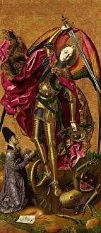 Gothic Art Prints: Saint Michael Triumphs over the Devil 1468; Italy by Bartolome Bermejo
