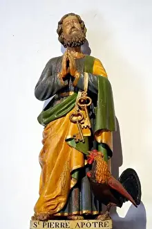 Haute Savoie Prints: Saint Peter the apostle and the rooster. France. France