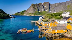 Cabins Prints: Sakrisoy Reine in Lofoten Islands