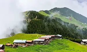 Blacksea Prints: SAL PLATEAU and POKUT PLATEAU view together in Camlihemsin district of Rize province