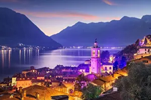 Sala Comacina, Como, Italy small town on Lake Como at dusk