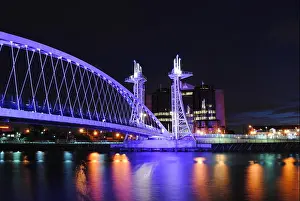 Manchester City Prints: Salford Quays at night