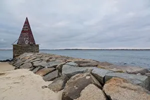 State Park Prints: Salisbury Beach State Reservation in Salisbury, Massachusetts USA on a very cloudy day