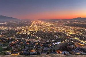 Salt Lake City, Utah, USA downtown city skyline at dusk
