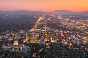Salt Lake City, Utah, USA downtown city skyline at dusk