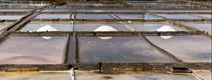 Standing Water Prints: Salt seas of Aveiro. Colors at the end of the day in the sea salt extraction pans