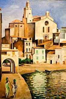 Feminine Prints: Salvador Dalí's Post-Impressionist painting Portdogue Port Alguer Cadaques at the Dalí Theatre-Museum in Figures
