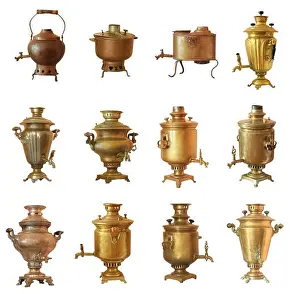 Faucet Prints: samovar Russia Tula factory of successors of V. S. Batashov. brass, silver