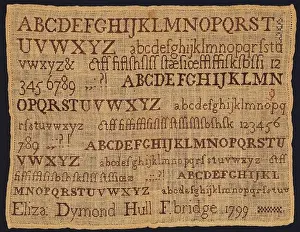 Weaving Prints: Sampler made at a Quaker school